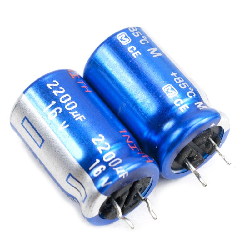 4x 2200µF 16V Aluminum Electrolytic Capacitors – 2200mfd 16V – 10mm X 20mm – Radial Lead