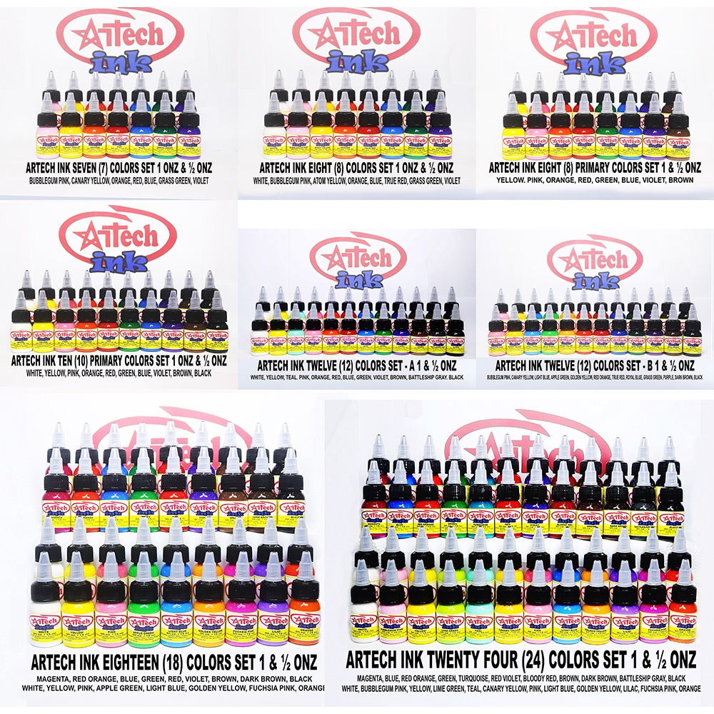 ARTECH INK TATTOO One 1onz/ 30ML color set | Shopee Philippines