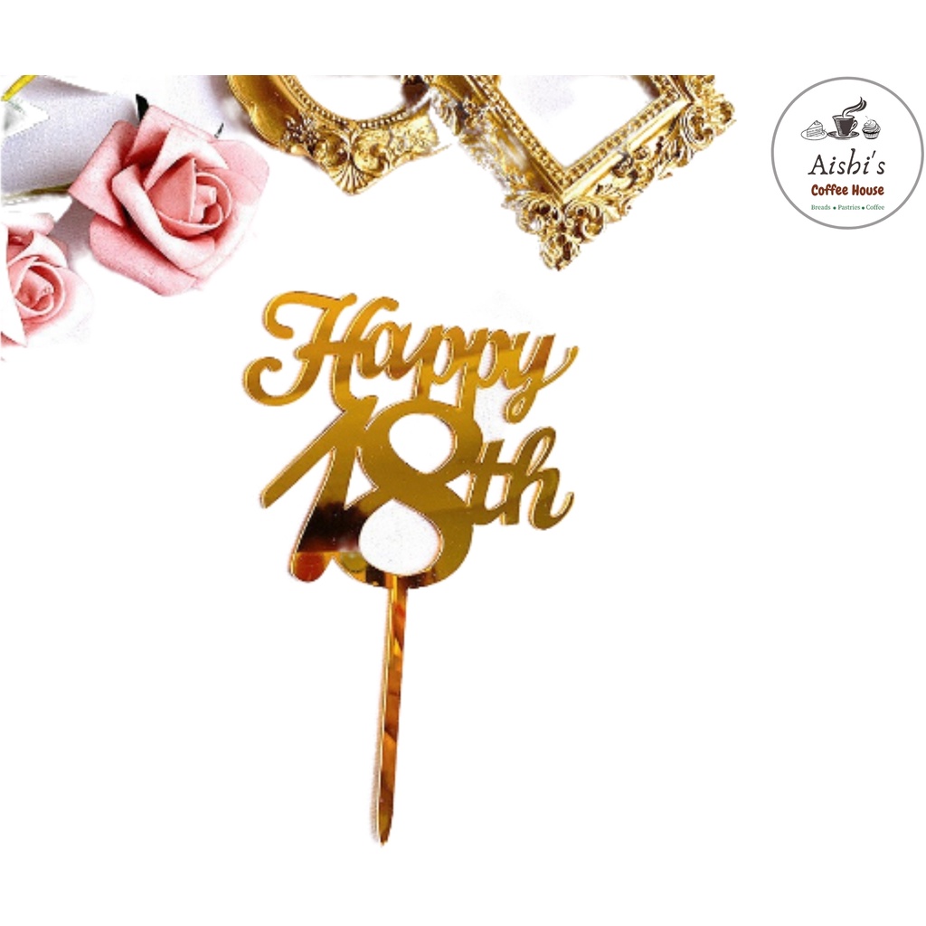 Happy 18th Cake Topper / 18th Birthday Anniversary Wedding Party ...