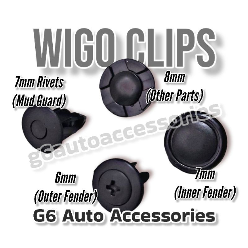 6/7/8mm Toyota Wigo Bumper Clips Inner Fender Liner Clips Mud Guard
