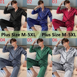 Men Women SIZE M-5XL GUCCI LV Ins Couple Satin Ice Silk Set Long Sleeve  Pyjamas Long Pants Pajamas Baju Tidur