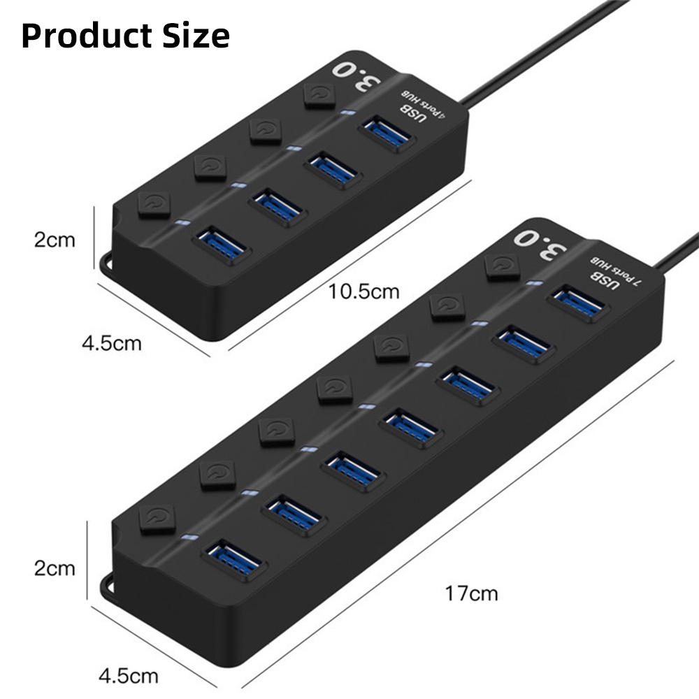 ACCEZZ 4/7 Port USB 3.0 HUB With Separate Switch Multifunction Expander ...