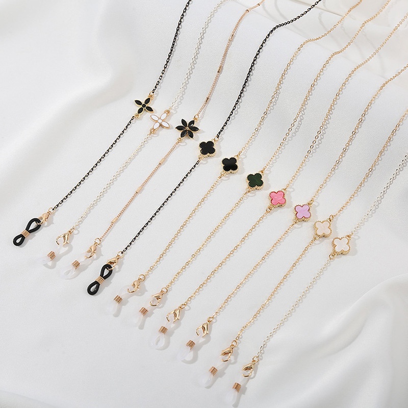 1 PC Korean Vintage Personality Clover Mask Chain Antilost Sunglasses