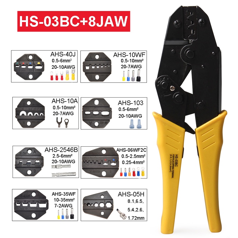 CNZG Electrical Terminal Ratchet Crimping Crimper Auto Electrician Tool ...
