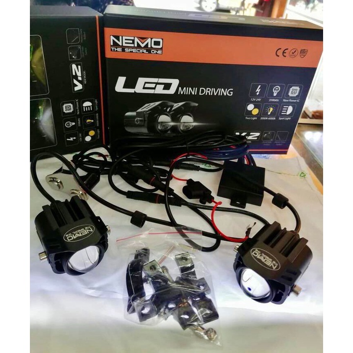 NEMO MINI DRIVING LIGHT v2 4 WIRES w/ SWITCH (UNIVERSAL) | Shopee ...