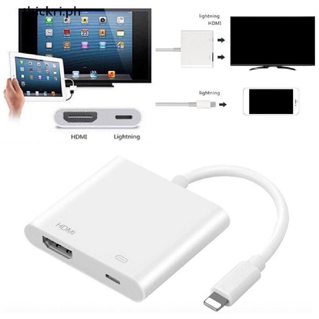 THICH Lightning Digital AV Adapter 8Pin Lightning to HDMI Cable for iPhone  8 7 X iPad . | Shopee Philippines