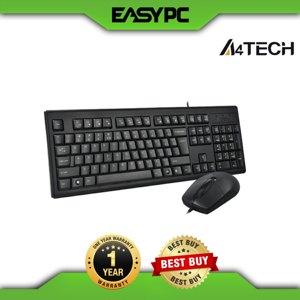 A4tech KRS-8372 Keyboard and Mouse Ps2 Black | Shopee Philippines