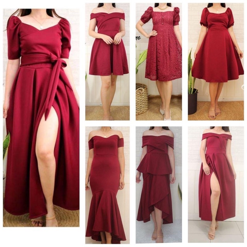 Maroon 2025 semi dresses