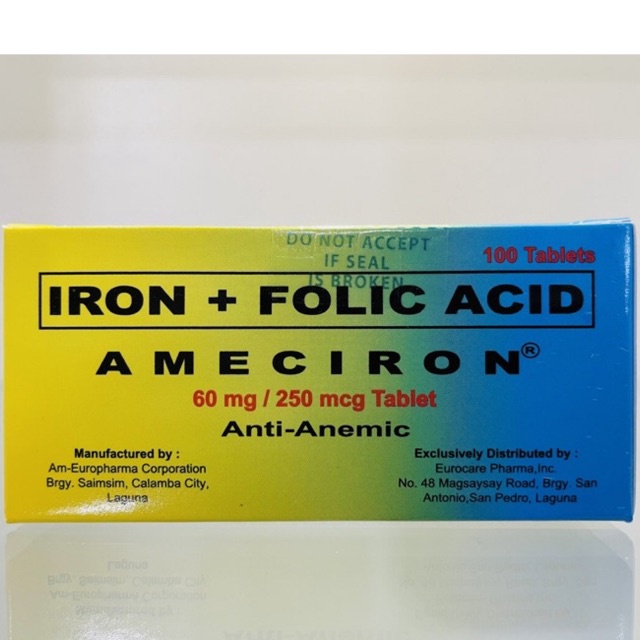 Ameciron Foralivit 100 Tablets Ferrous Folic Shopee Philippines 2655