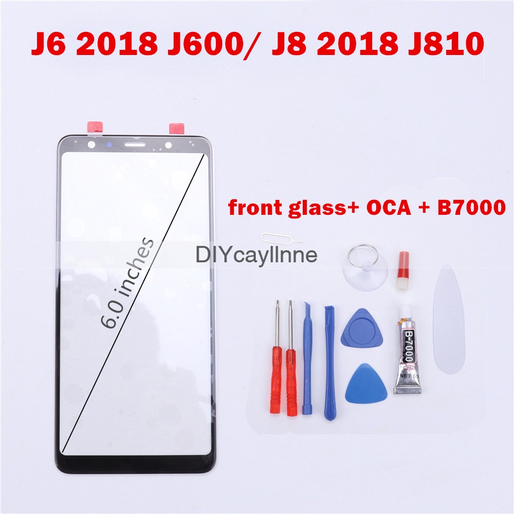 Front Glass + OCA Glue For Samsung Galaxy J6 J8 2018 J600 J810 Outer ...