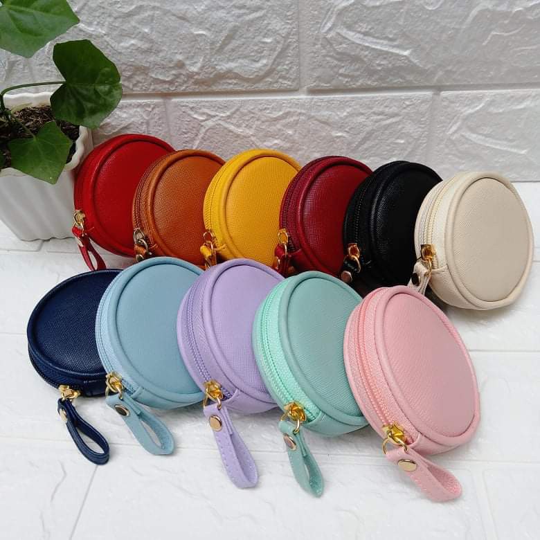 ROUND COIN PURSE ( Synthetic Leather ) | Shopee Philippines