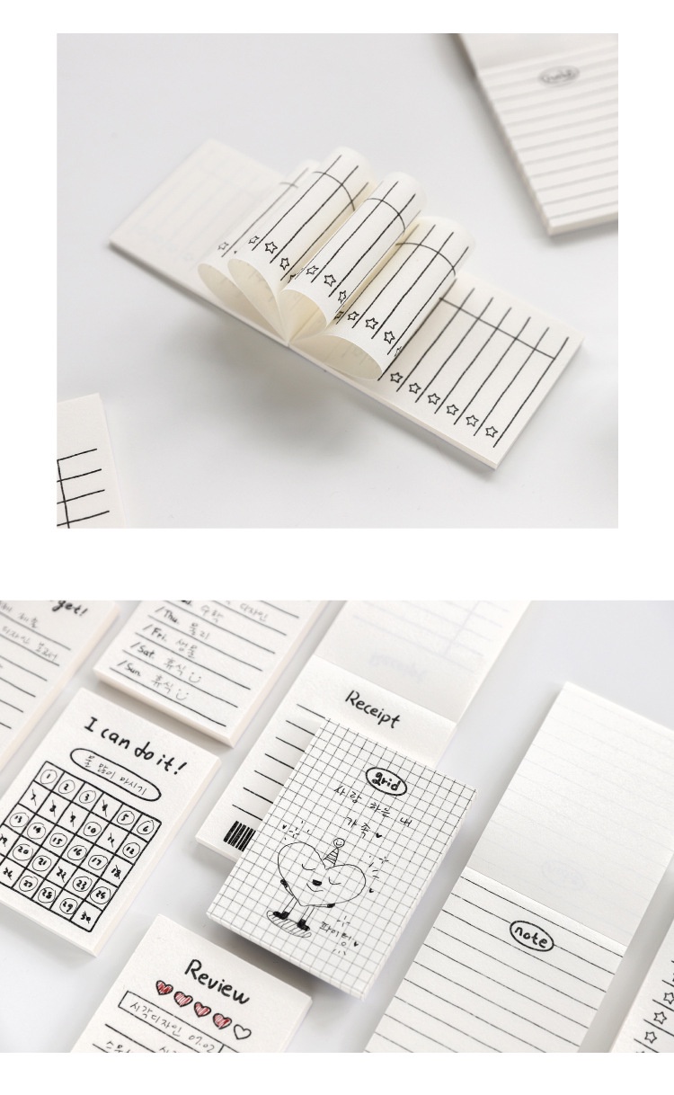50pcs/lot Junk journaling collage material memo pad [simple line series ...