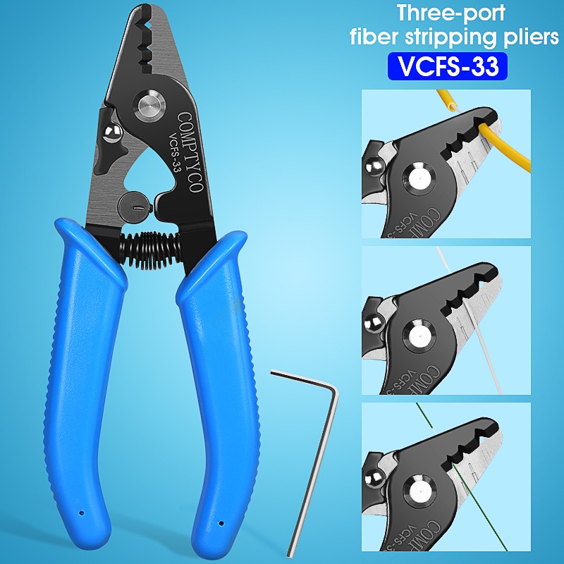 Comptyco Vcfs-33 Optical Fiber Stripper Fiber Optic Cable Clamps Three 