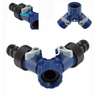 Plastic Garden Hose Solid Brass Y-Valve Connector Sprinkler Water Hose ...