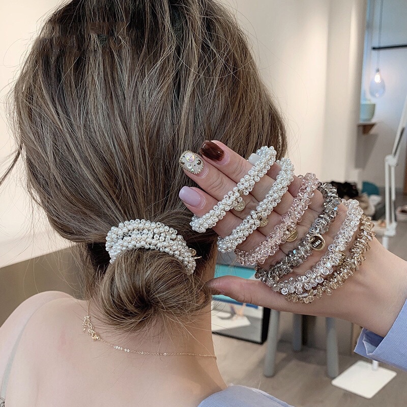 YH crystal head rope bracelet dual-use hair rope headdress | Shopee ...