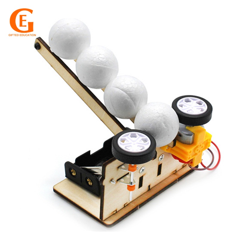 GIFTED EDUCATION Electric Ball Pitching Machine Kits Kids DIY Science ...