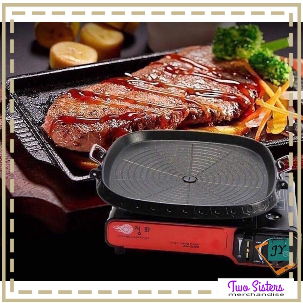 Original Hanaro Square Korean Samgyupsal Pan Grill Pan with Butane GAS