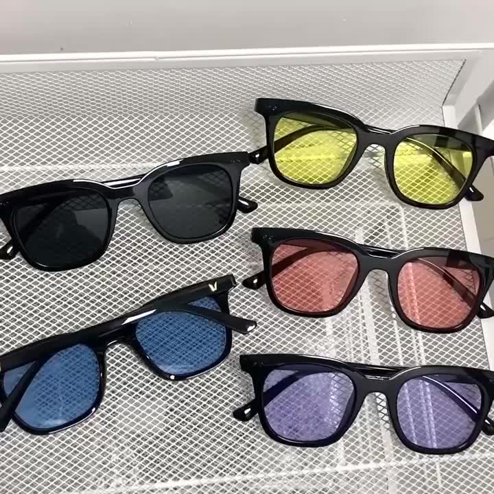 Korean Unisex Trendy UV Fashion Retro tinted sequined glasses ...