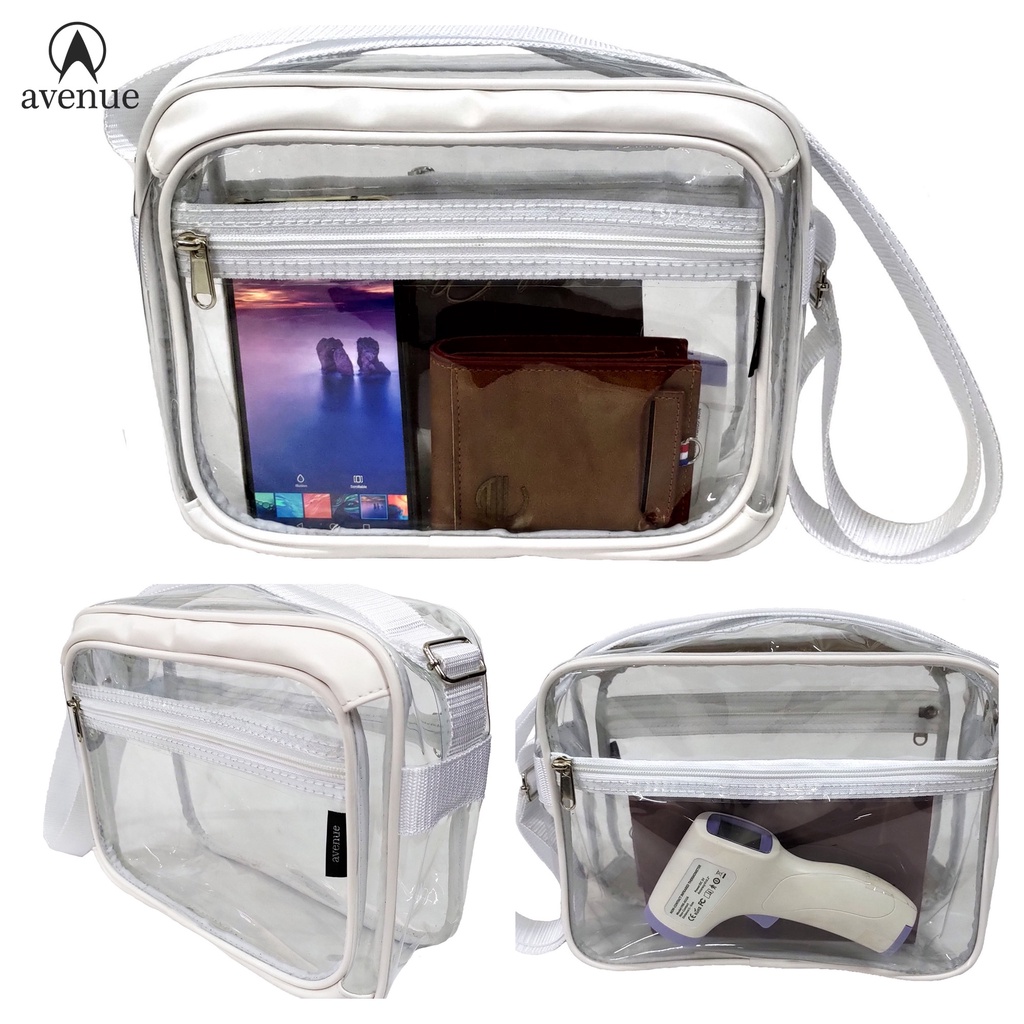 Avenue Transparent PVC Clear Sling Bag 515 Shoulder Bag Thick Plastic