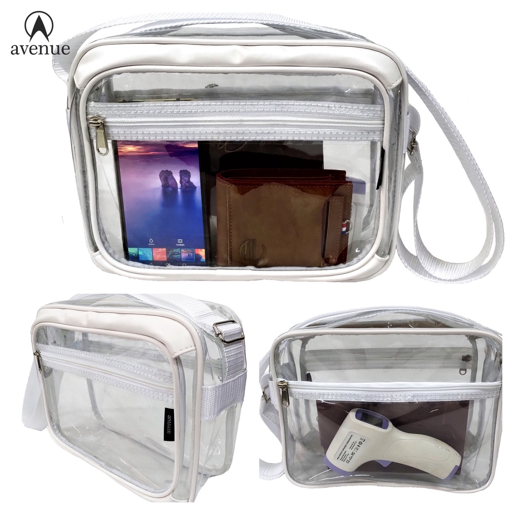 Avenue #515 Transparent PVC Clear Sling Bag Shoulder Bag Thick Plastic ...