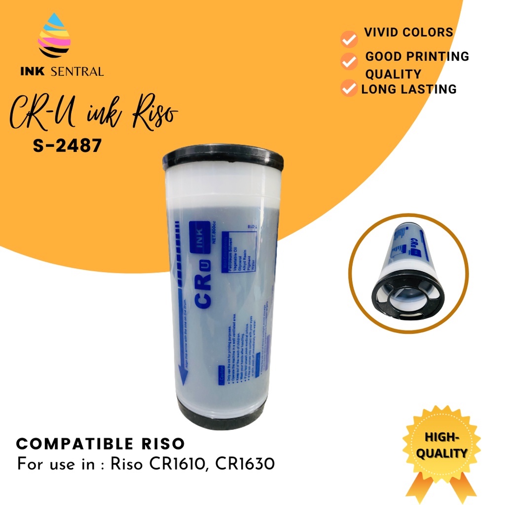 INKSENTRAL CR-U Black Ink type Riso for compatible use in CRU CR1610 ...