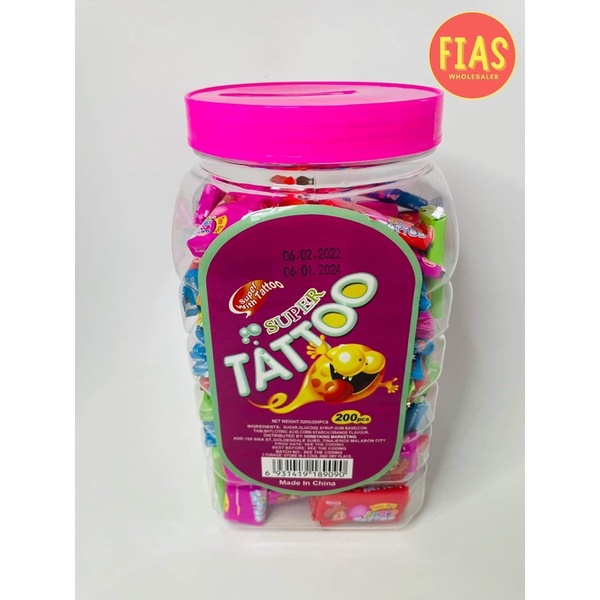 200 Pieces Super Tattoo Bubble Gum | Shopee Philippines