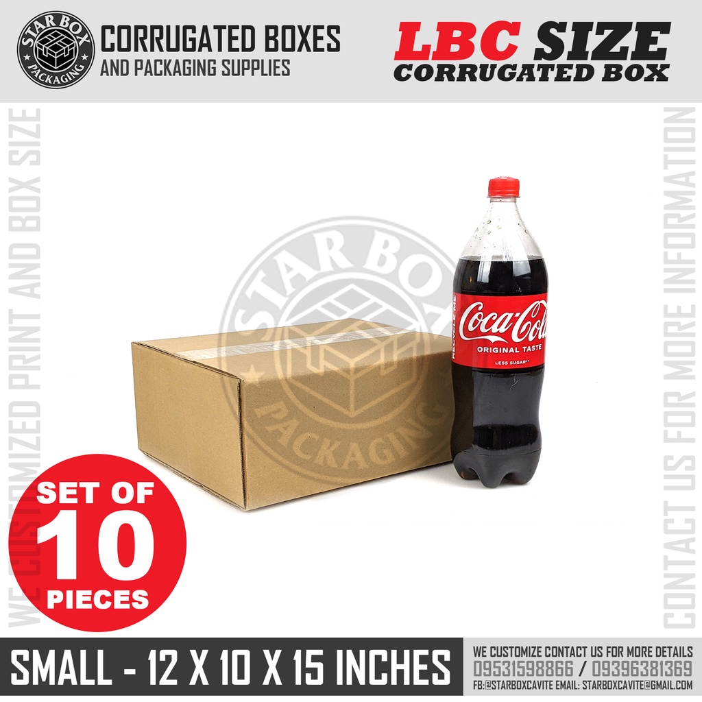 Starbox Small LBC Express Sizes Corrugated Cargo Shipping Boxes Packaging Box 12x10x5Inch SET OF