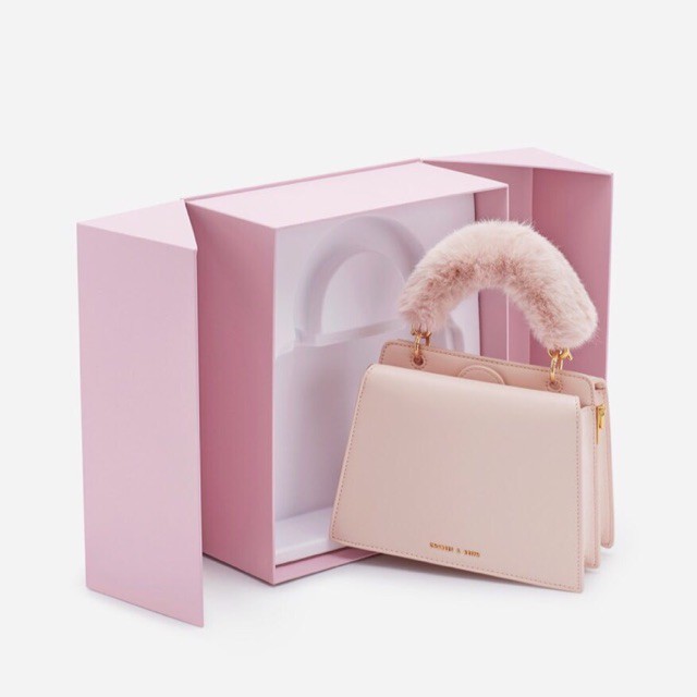 Charles and keith bag pink fur new arrivals