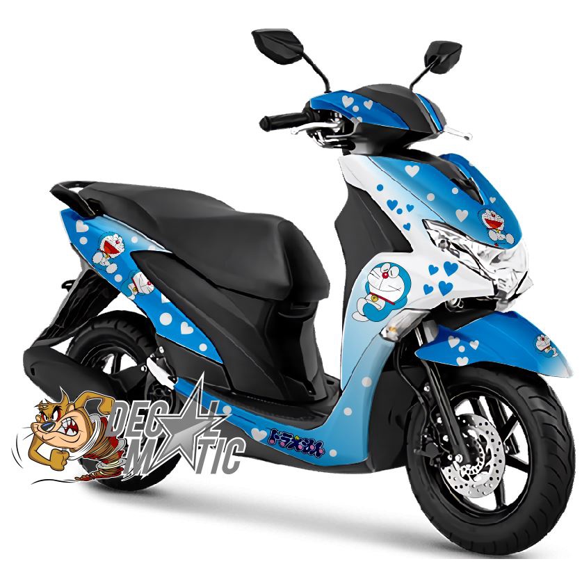 Stiker Decal Full Body Motor Yamaha Freego Free Go Putih Kuning Cyan ...
