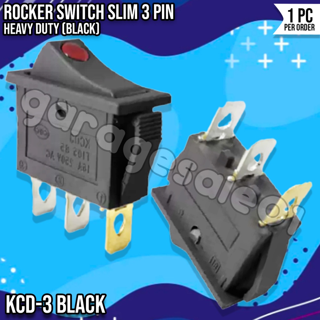 Rocker Switch Slim 3 Pins Black Heavy Duty | Shopee Philippines