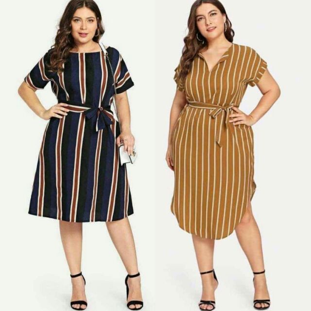 CLASSY PLUS SIZE DRESS WITH BELT Shopee Philippines