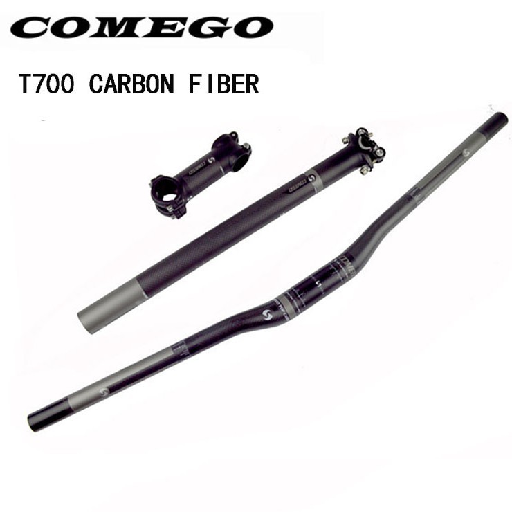 COMEGO Bike Handlebar Riser/Flat Bicycle Handle Bar Carbon Fiber MTB