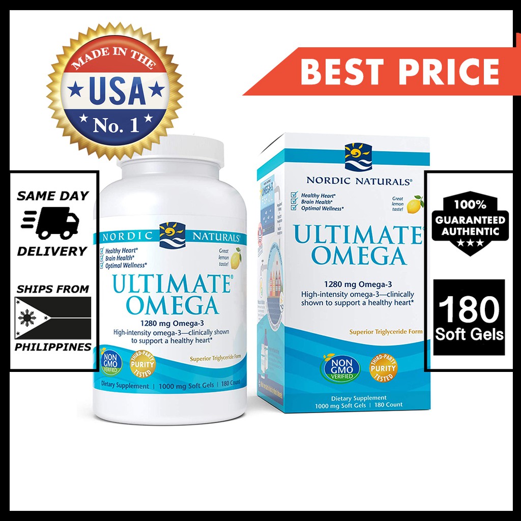 Nordic Naturals Ultimate Omega, Lemon Flavor - 1280 Mg Omega-3-180 Soft ...