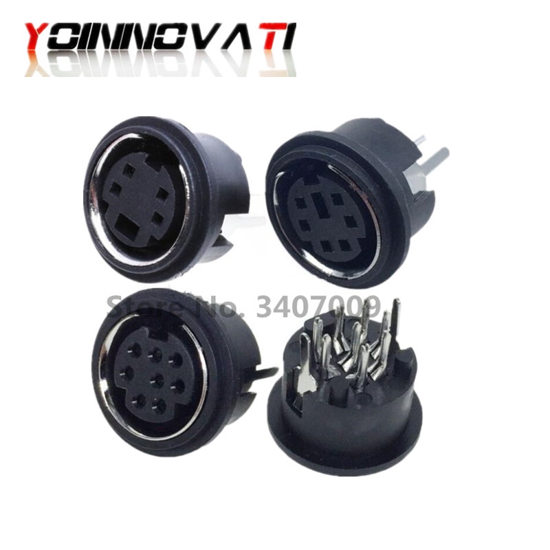 10pcs PS2 S Terminal Jack/Socket Female Jacks PS2 4P 5P 6P 8P Round DIP ...