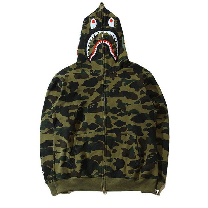 Camo Jacket Shark Jaw Hoodie COD Popular Ape Bape Shark Hoodie