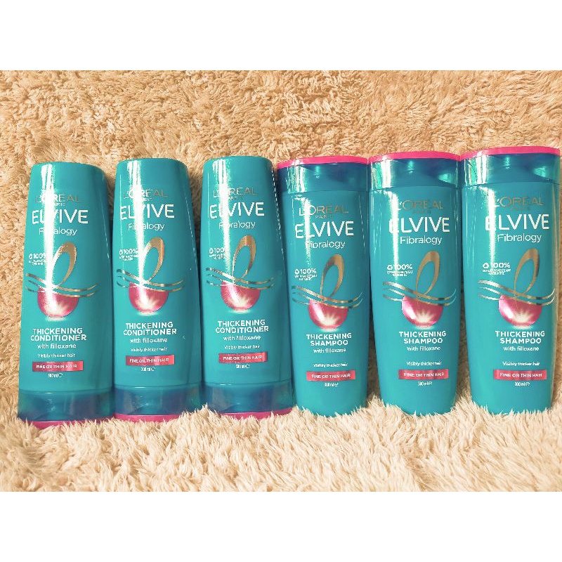 Loreal ELVIVE Fibralogy thickening Shampoo & Conditioner Shopee