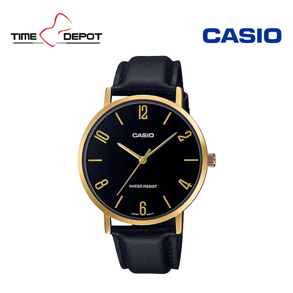 Casio men's 2024 leather strap watches