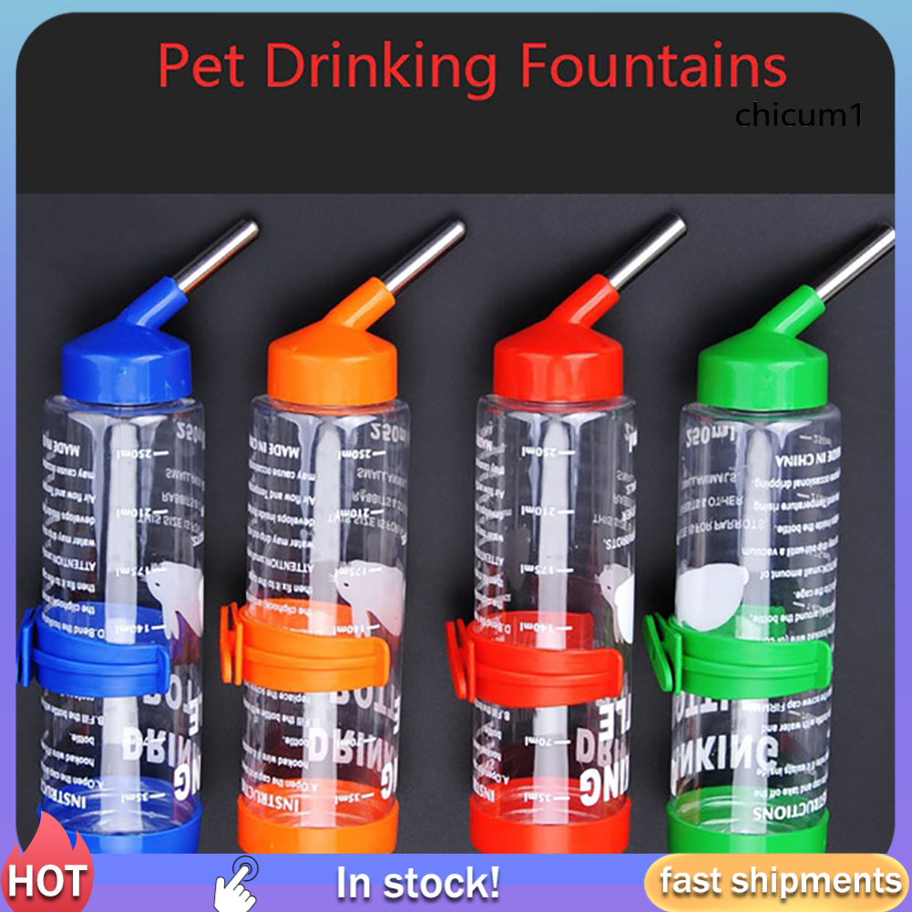 chicu 250ML Pet Drink Stainless Steel Automatic Water Fountain Bottle