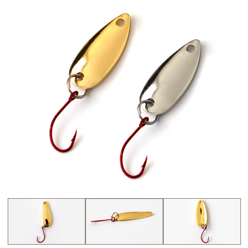 10PCS/Lot Lure Metal Spinner Lure Spoon Set Gold Fishing Spinner