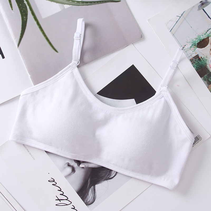 【8-16】 Girls Training Bra Underwear Solid Color Baby Bra Anti Peering ...