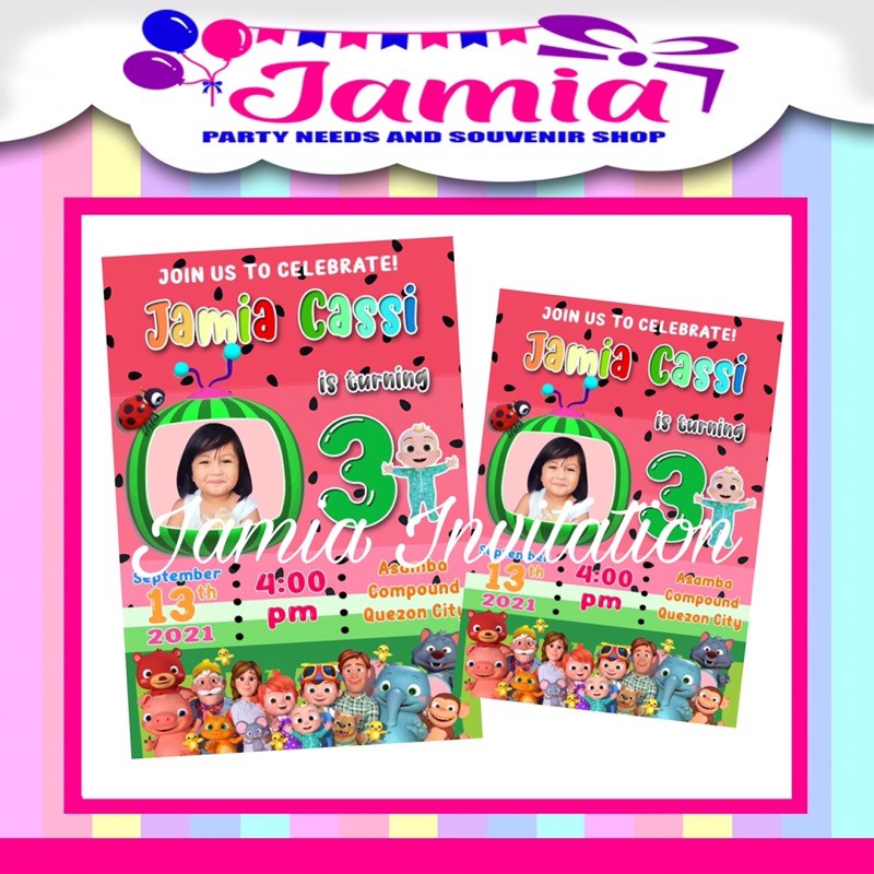 10pcs Invitation for Birthday / Christening Shopee Philippines