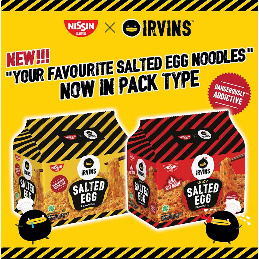 Irvins Nissin Salted Egg Noodles Packets Original Spicy Exp June Shopee Philippines