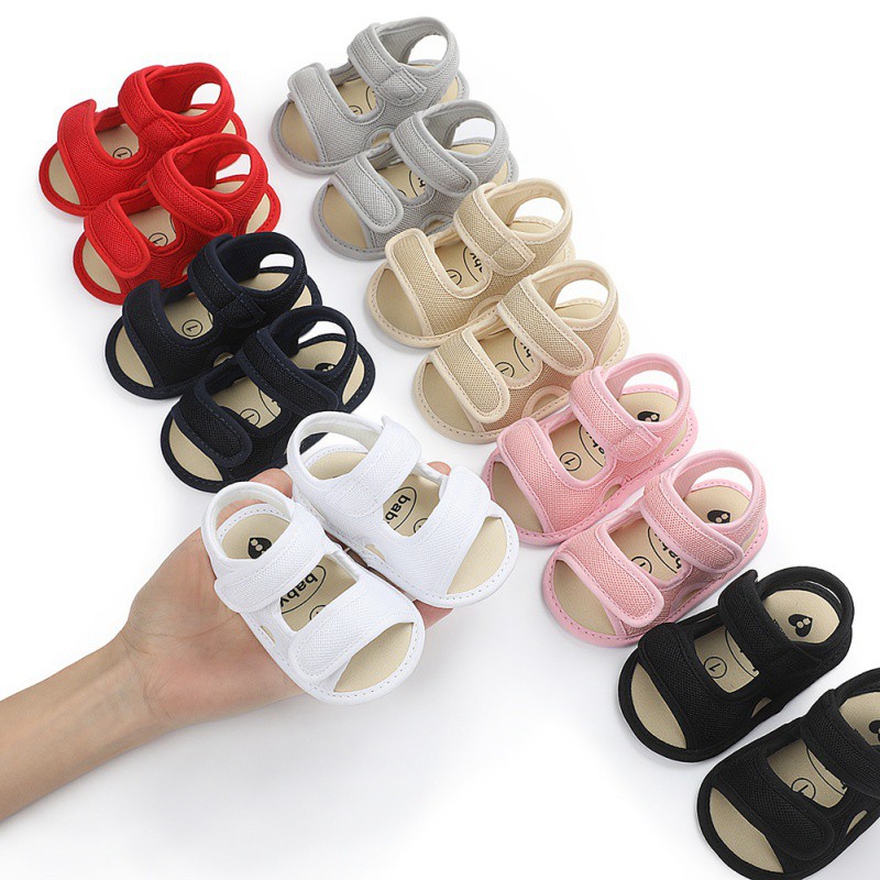 MYBABY Baby Boys Girls Soild Breathable Anti-Slip Shoes Summer Sandals  Toddler Soft Soled Shoes 0-18 Monthes