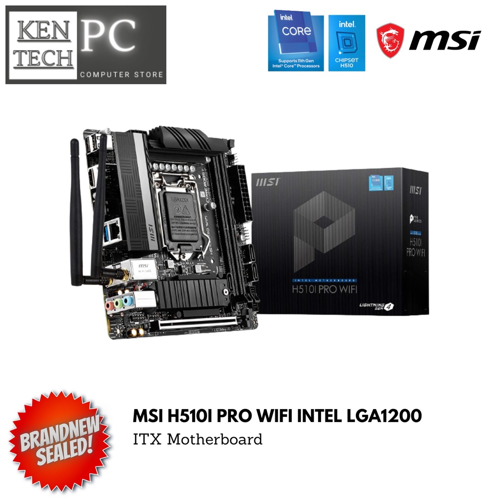 MSI H510I PRO WIFI LGA 1200 Mini ITX Intel Motherboard 