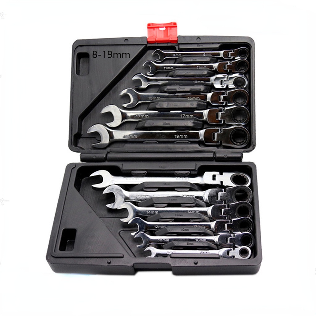 Ratchet Wrench Fixed/Flexible Head Combination Torque Spanners Socket ...