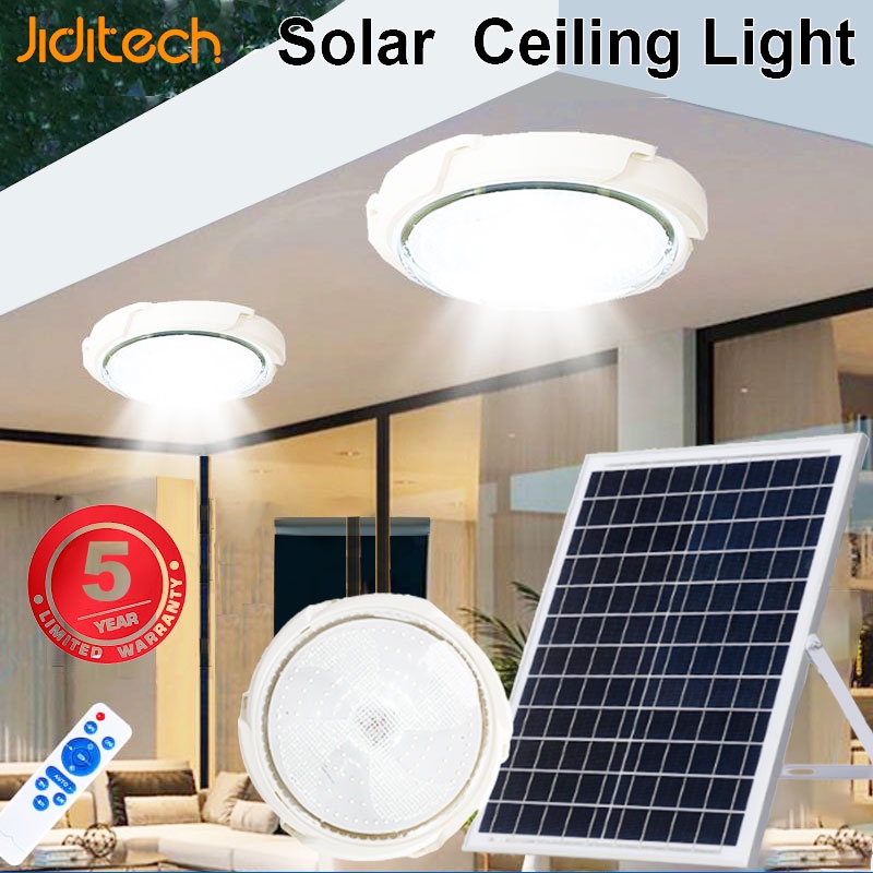 Jiditech solar ceiling light indoor outdoor with remote ceiling Lamp home balcony stair garden ...
