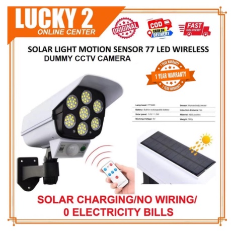 Lucky2 Solar Light Motion Sensor Security Simulation Dummy Camera Wireless  Outdoor Sport Power Light