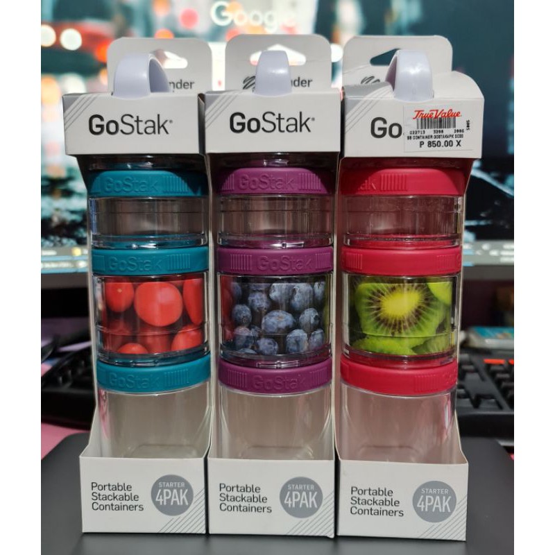 Blender Bottle GoStak Starter 4Pak Twist n' Lock Storage Jars