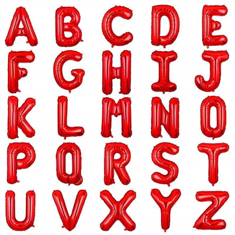 32 inches Red A-N letters party decorations aluminum foil balloon 26 ...