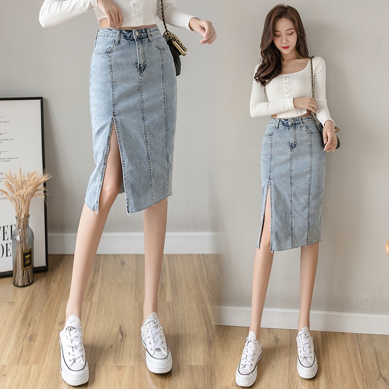 Diy high on sale waisted denim skirt